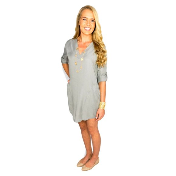Women's Gray Tunic Dress - Picture 1 of 1